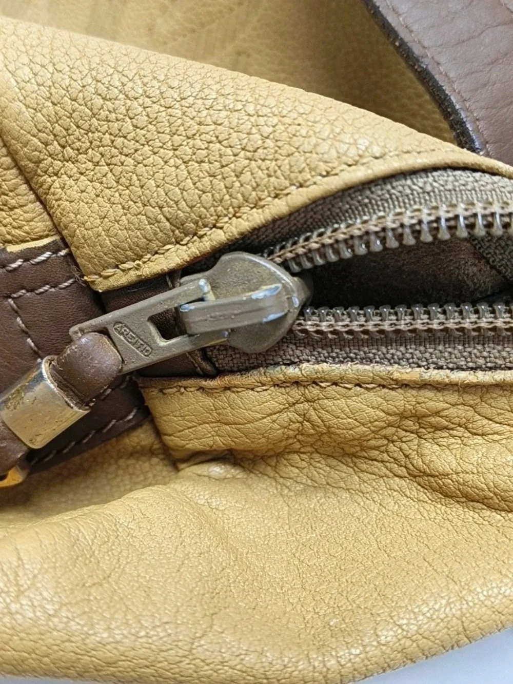 Loewe Yellow Leather Duffel Tote Bag with Brown Handles